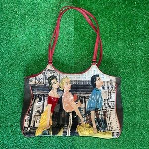 ✨Vintage New York scene canvas purse